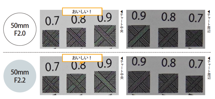 フォクトレンダー APO-LANTHAR 50mm F2 Aspherical解像チャート